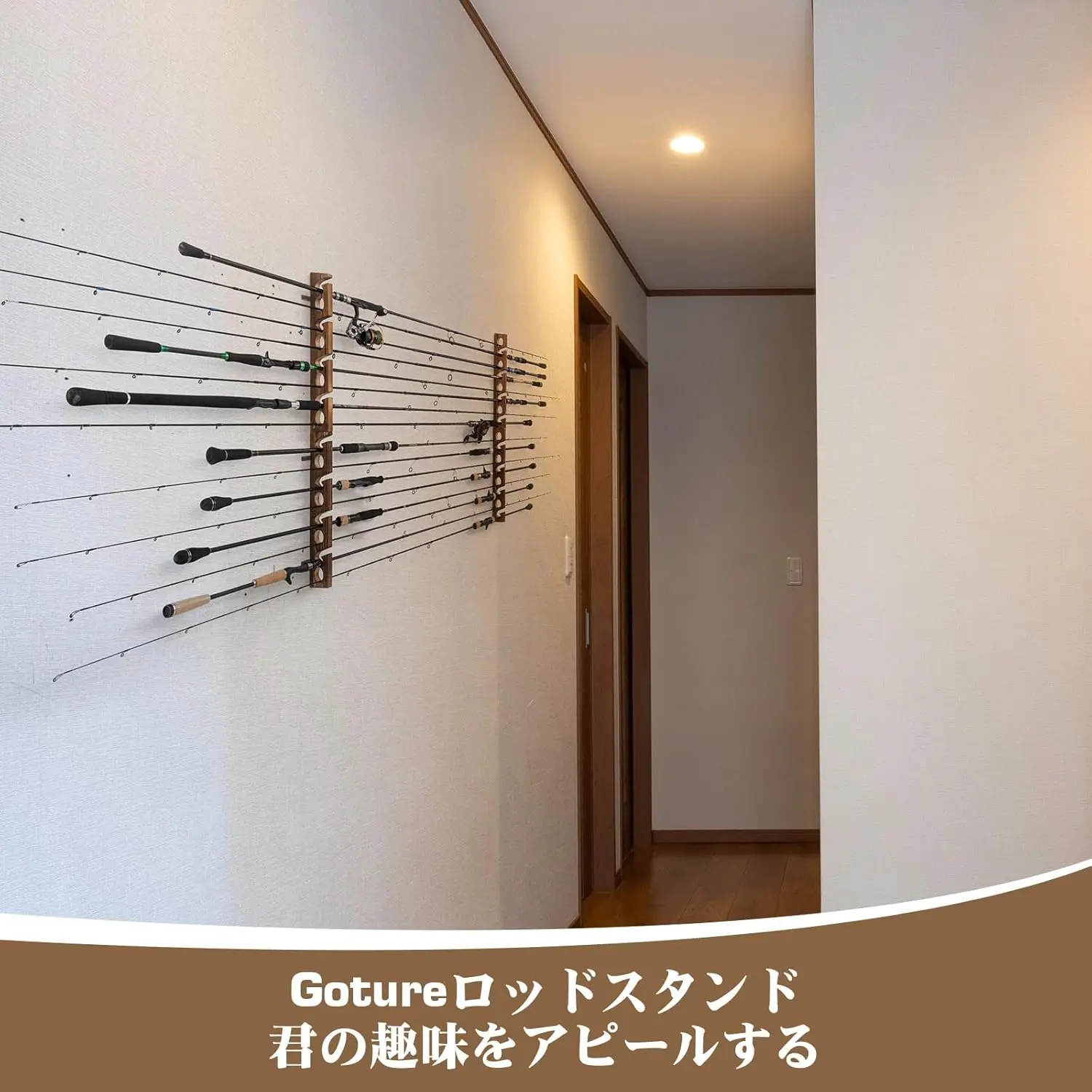 Fishing Rod Rack - Goture Hengelhouders met 8 Gaten, Houten