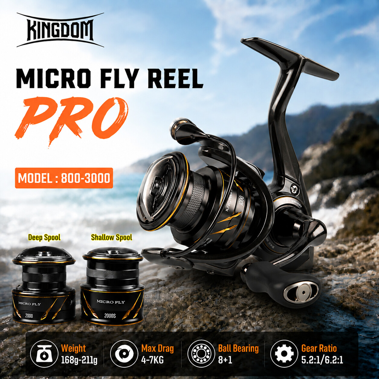 Kingdom Micro Fly Pro Vismolen - Abu Garcia Reel Revo recensie en prijs